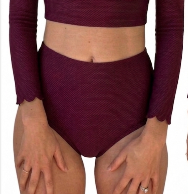 Wine High Waist Bottoms- PRE ORDERS MID AUGUST