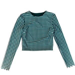 Green Gingham Midi Rash Top