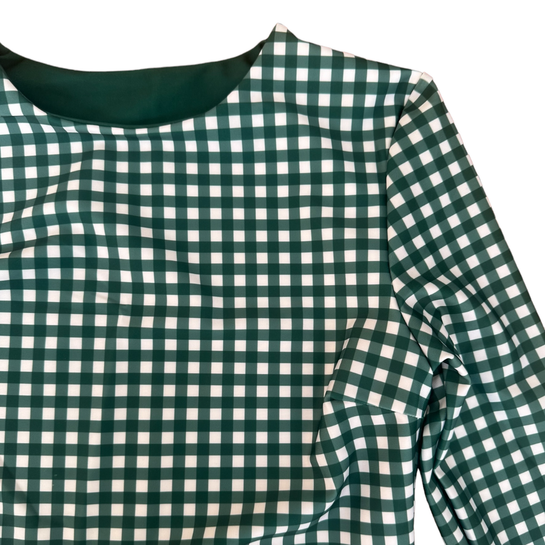 Green Gingham Midi Rash Top