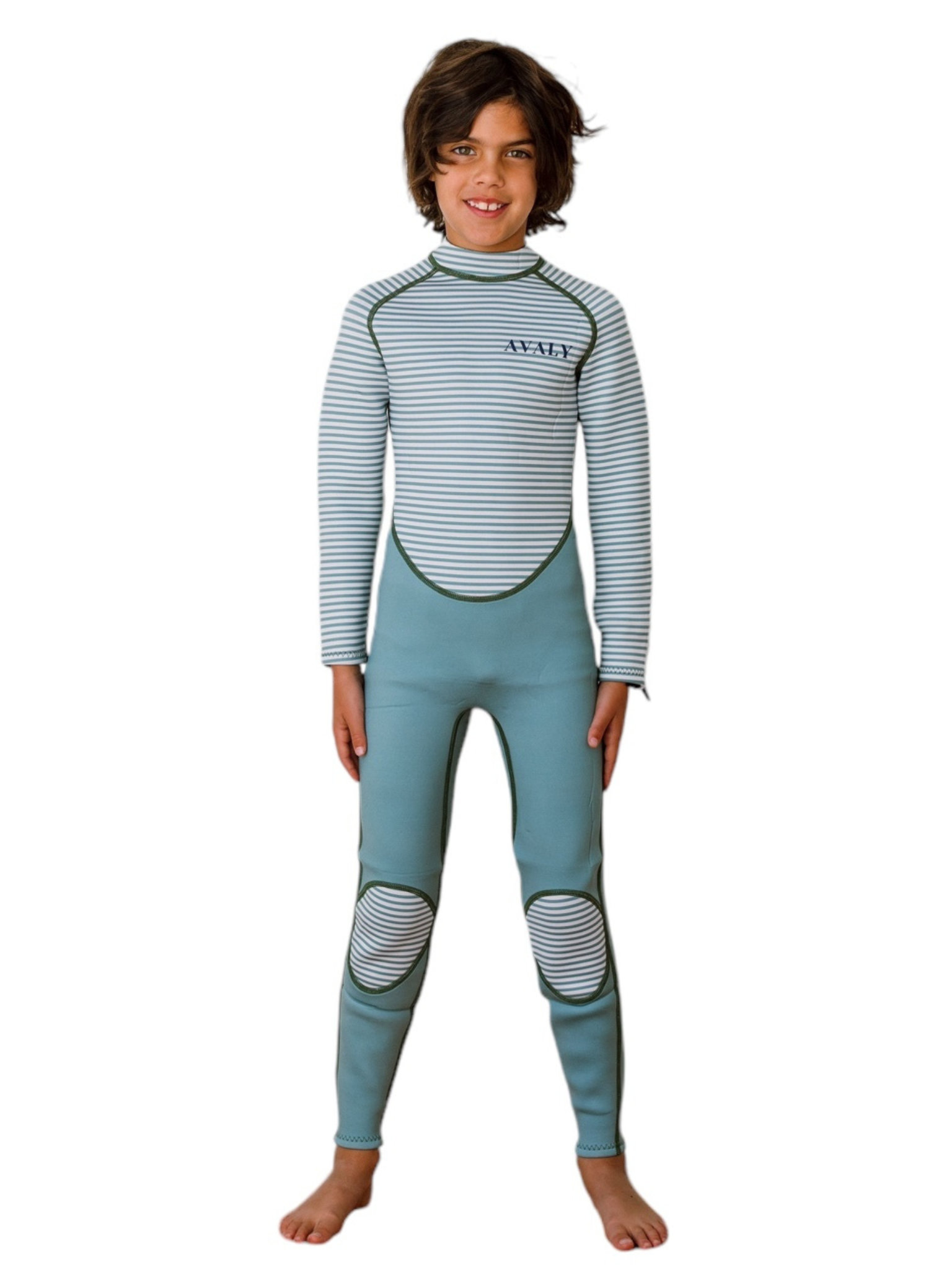 Green Striped | Kids Sustainable Wetsuit | AVALY