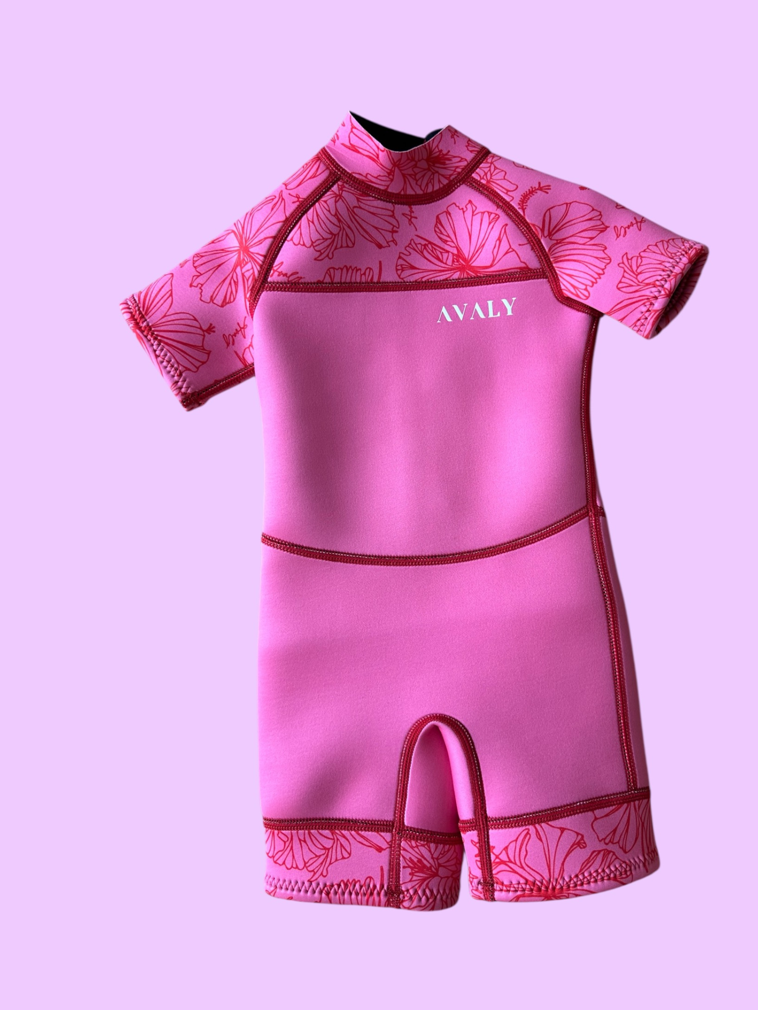 PRE ORDER HERE: SENT OUT FIRST WEEK OF OCTOBER | Pink Hibiscus| Sustainable Kids Wetsuit | AVALY