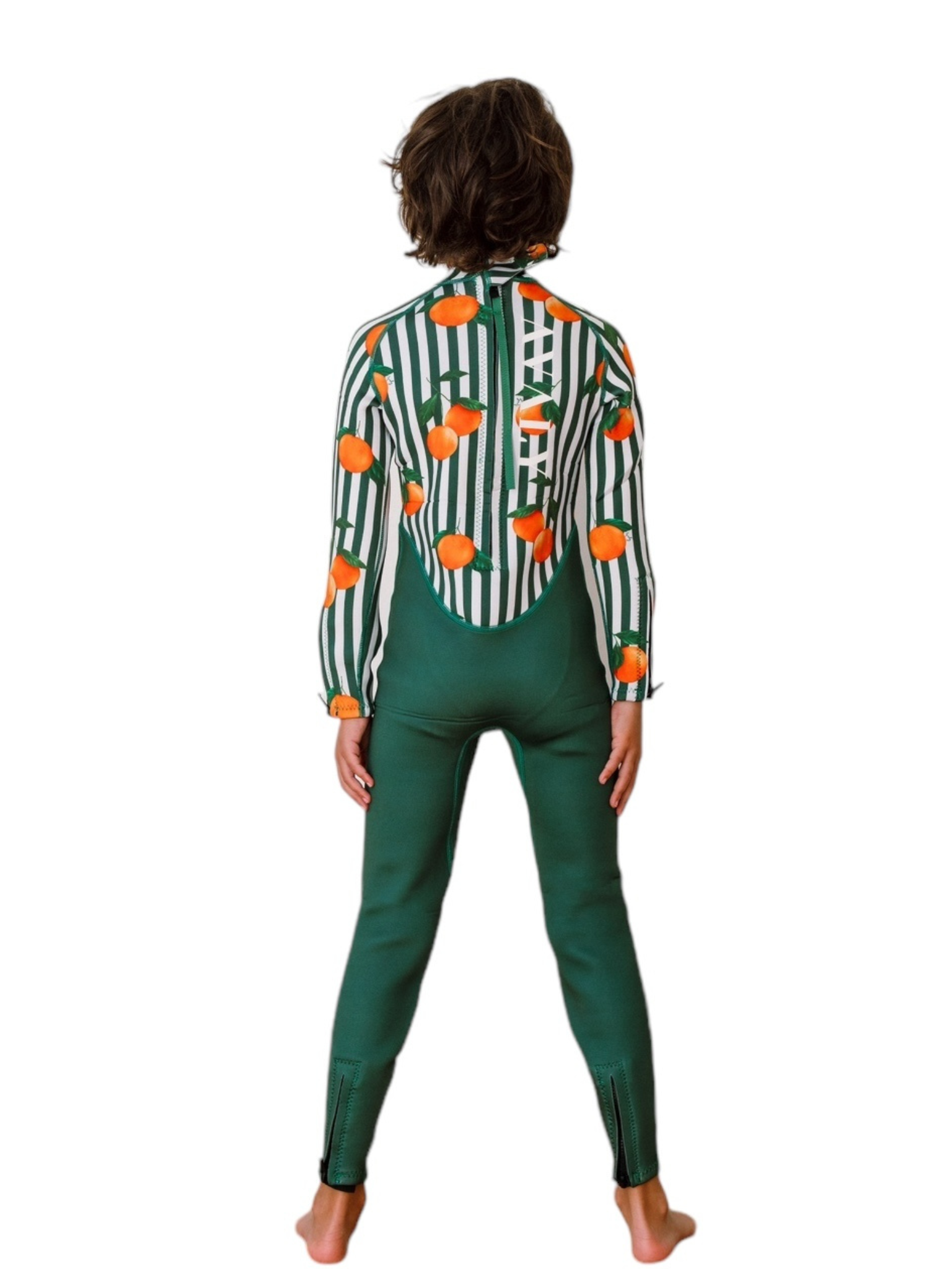 Forest Green & Mandarins | Kids Sustainable Wetsuit | AVALY