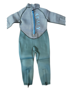 Sage and dark green striped wetsuit| Sustainable Wetsuit | AVALY