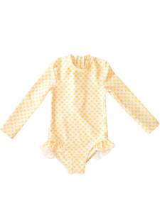 Yellow Gingham | Noosa | Long Sleeve One Piece