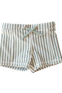 Sage Striped | Moooloolaba | Sustainable Kids Trunks