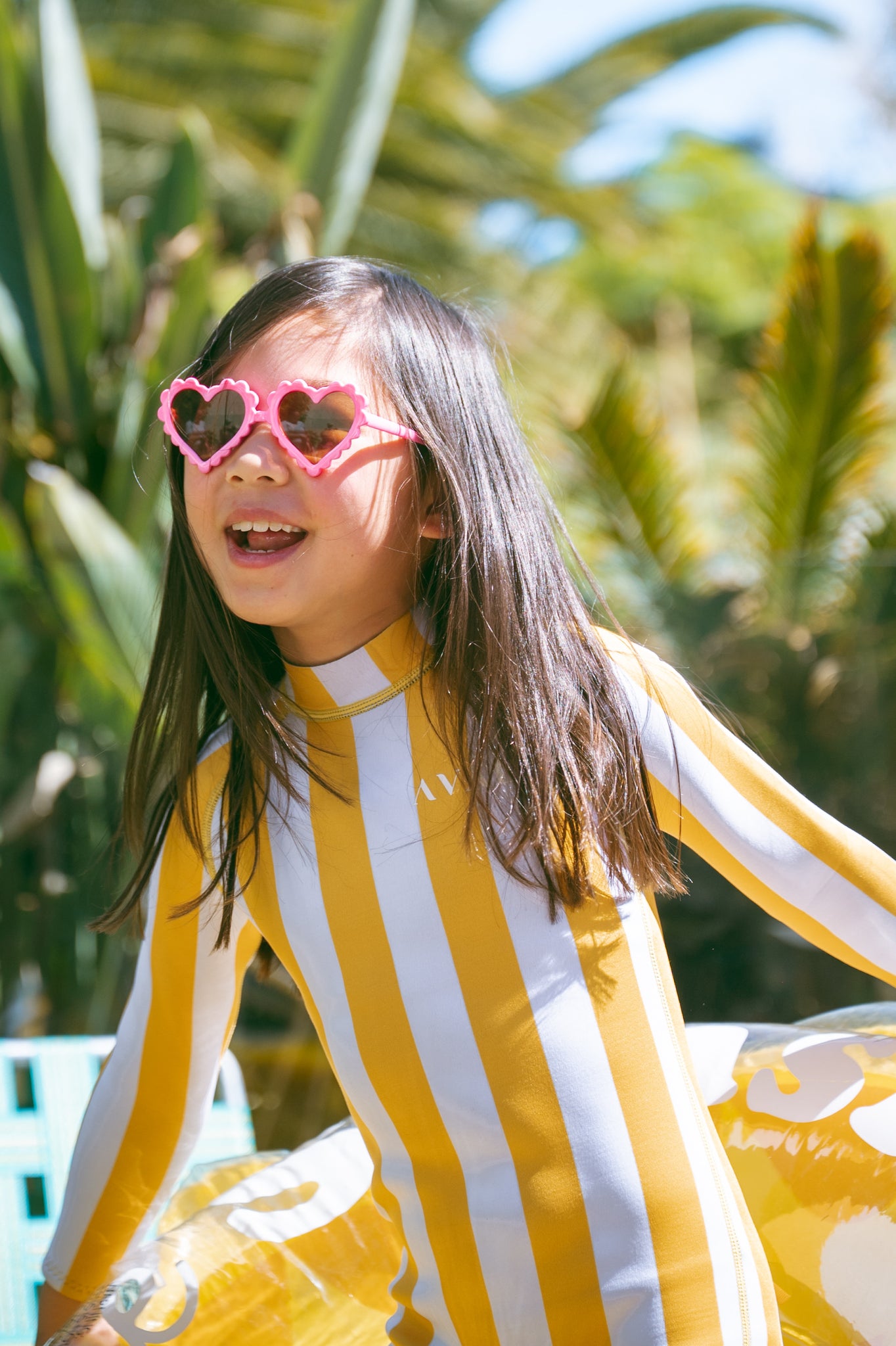 UPF 50+ Kids Springsuit — Yellow Stripe