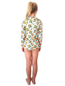 Blue Striped Mandarin | Whitehaven |  Long Sleeve One Piece