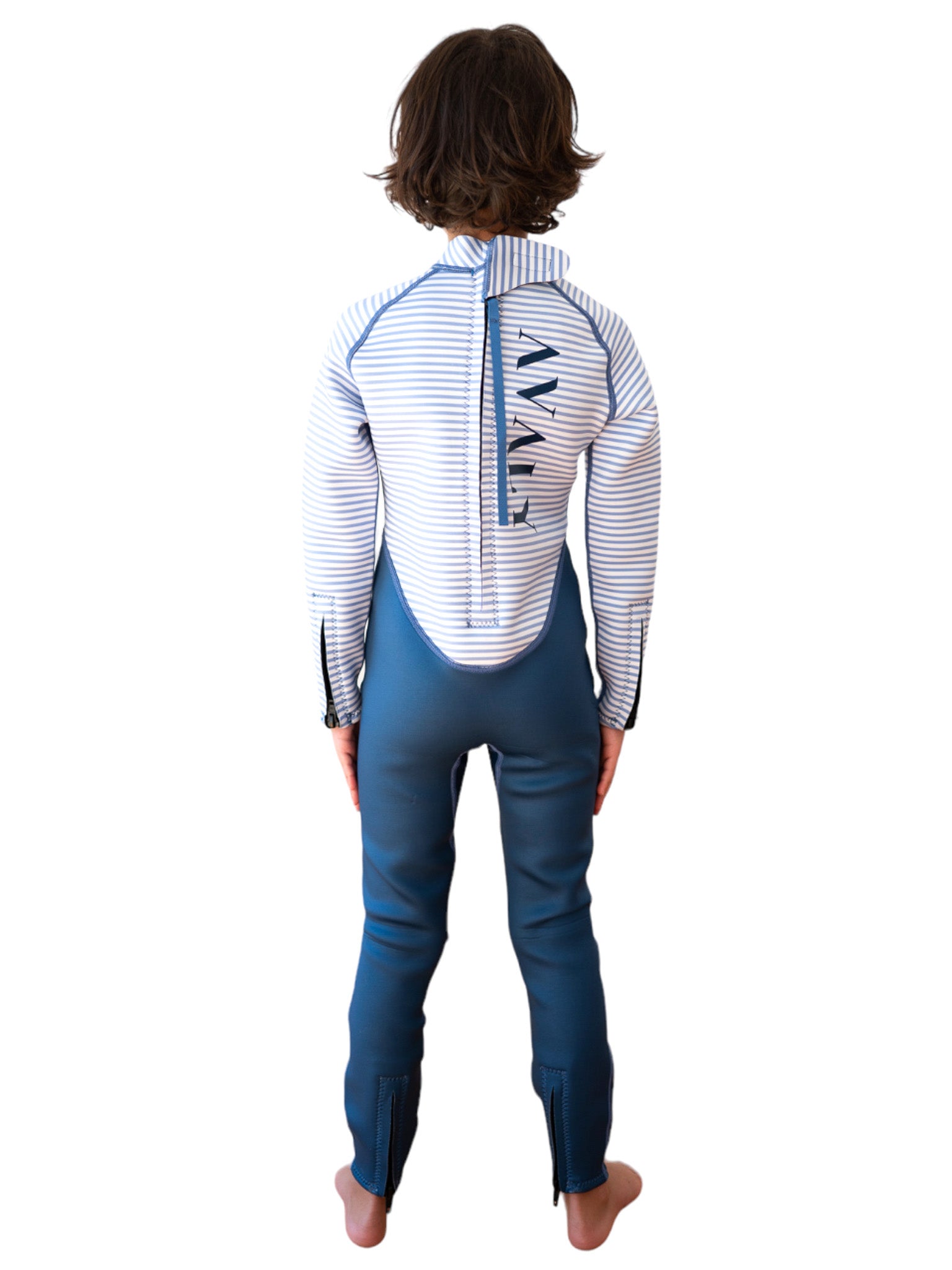 Navy & White Striped | Kids Sustainable Wetsuit | AVALY