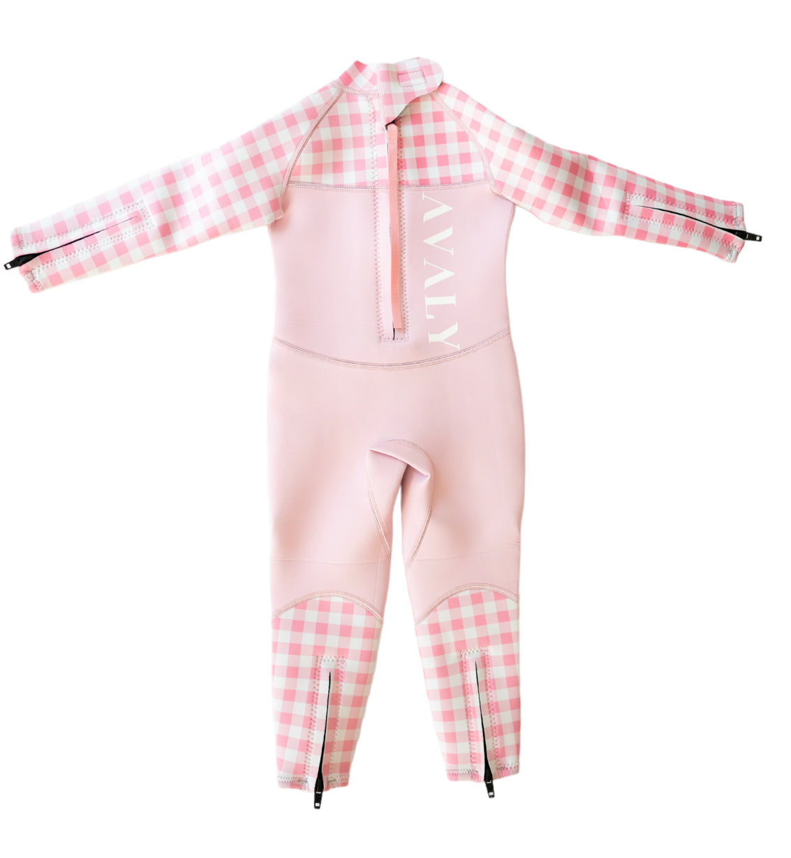 Pink Gingham | Kids Sustainable Wetsuit | Avaly