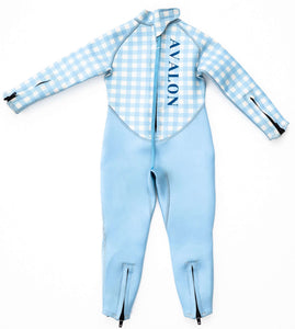 Blue Gingham | Wategos | Sustainable Children's Wetsuit