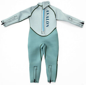 Green Striped Surfing Children's Wetsuit