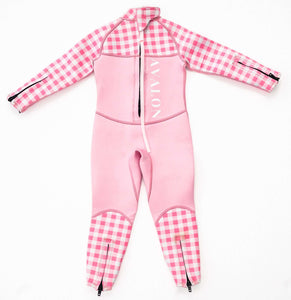 Pink Gingham | Tamarama | Sustainable Children's Wetsuit