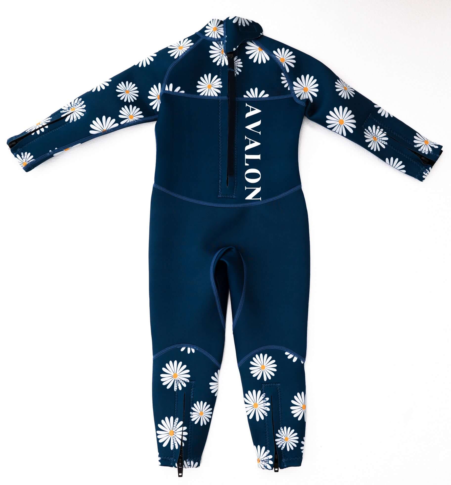 Navy Daisy Kids Wetsuit Back