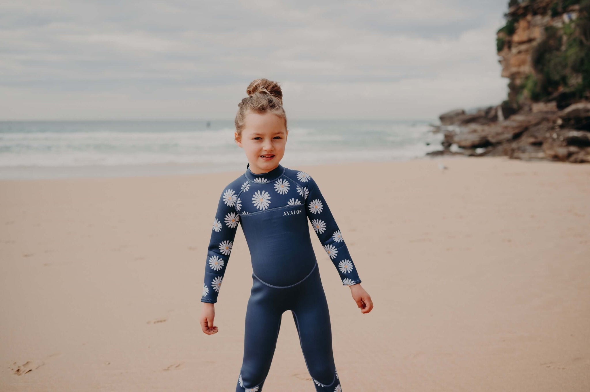 Navy Daisy | Mollymook | Sustainable Children's Wetsuit