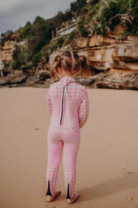 Pink Gingham | Tamarama | Sustainable Children's Wetsuit